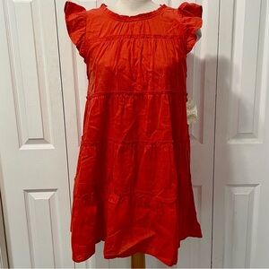 New Altar'd State Coral Babydoll Dress with Ruffle Detail